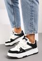 Czarne Płaskie Klasyczne Sneakersy Sznurowane Mlitha