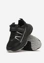Czarne Płaskie Buty Sportowe Sneakersy na Rzep z Geometrycznym Wzorem Ceniefra