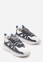Białe Płaskie Buty Sportowe Sneakersy z Geometrycznym Wzorem Redela