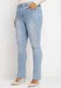 Niebieskie Jeansy Skinny z Ozdobnymi Przetarciami Neveloria