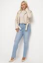 Niebieskie Jeansy Skinny z Ozdobnymi Przetarciami Neveloria