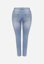 Niebieskie Jeansy z Ozdobnymi Przetarciami o Fasonie Skinny Neveatam