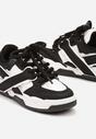 Czarno-Białe Płaskie Buty Sportowe Sneakersy z Geometrycznym Wzorem Nevilara