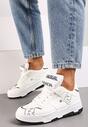 Białe Płaskie Sznurowane Sneakersy z Napisami Friefra
