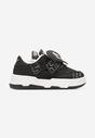 Czarne Płaskie Sznurowane Sneakersy z Napisami Friefra