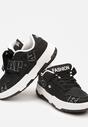 Czarne Płaskie Sznurowane Sneakersy z Napisami Friefra