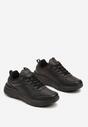 Czarne Klasyczne Płaskie Buty Sportowe Sneakersy z Tłoczoną Podeszwą Velandria