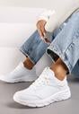 Białe Klasyczne Płaskie Buty Sportowe Sneakersy z Tłoczoną Podeszwą Velandria