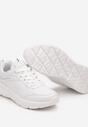 Białe Klasyczne Płaskie Buty Sportowe Sneakersy z Tłoczoną Podeszwą Velandria