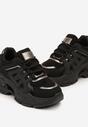 Czarne Sneakersy na Grubej Podeszwie na Tłoczonej Podeszwie Velariel