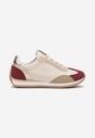 Bordowe Płaskie Sneakersy z Geometrycznym Wzorem Navshara