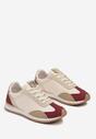 Bordowe Płaskie Sneakersy z Geometrycznym Wzorem Navshara