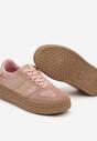 Różowe Sneakersy na Grubej Podeszwie z Geometrycznym Wzorem Nevthaya
