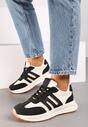 Czarne Płaskie Sneakersy z Geometrycznym Wzorem Nevlene