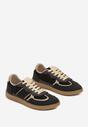 Czarne Sneakersy przed Kostkę z Przeszyciami z Grubą Podeszwą Nevelice