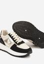 Czarne Płaskie Sneakersy z Metalicznymi Wstawkami Neveatha