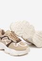 Beżowe Sneakersy na Grubej Podeszwie z Geometrycznym Wzorem Mevanira