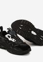 Czarne Buty Sportowe Sneakersy na Grubej Podeszwie z Geometrycznym Wzorem Moveirae
