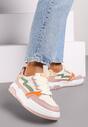 Różowe Sneakersy na Grubej Podeszwie z Ozdobnymi Wstawkami Beriona
