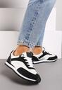 Czarne Płaskie Sneakersy z Geometrycznym Zdobieniem Mericca