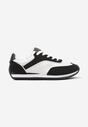 Czarne Płaskie Sneakersy z Geometrycznym Zdobieniem Mericca