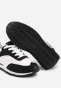 Czarne Płaskie Sneakersy z Geometrycznym Zdobieniem Mericca