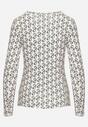 Biało-Czarna Bawełniana Bluzka Typu Longsleeve z Bawełny w Abstrakcyjny Wzór Heslora