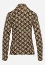 Czarna Bluzka Golf z Bawełny o Kroju Longsleeve w Ozdobne Litery Stelinora