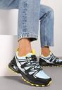Czarno-Żółte Płaskie Sznurowane Buty Sportowe Sneakersy z Ozdobnymi Wstawkami Tinamar