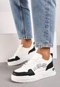 Biało-Czarne Sneakersy z Naszywkami w Kształcie Serduszek Iritia