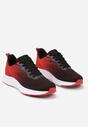 Czarno-Czerwone Buty Sportowe Sneakersy Sznurowane z Efektem Ombre Cidia