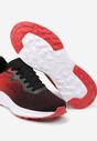 Czarno-Czerwone Buty Sportowe Sneakersy Sznurowane z Efektem Ombre Cidia