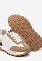 Brązowe Płaskie Sneakersy Ozdobione Paskami Erialora