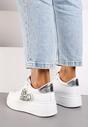 Sneakers Alb cu argintiu