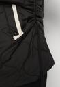 Czarna Pikowana Kurtka Plus Size z Odpinanym Kapturem i Wsuwanymi Kieszeniami Anselie