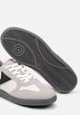 Szaro-Białe Płaskie Buty Sportowe Sneakersy z Geometrycznym Zdobieniem Olissea