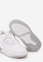 Biało-Szare Płaskie Buty Sportowe Sneakersy za Kostkę z Perforacją i Tłoczeniem Neritha