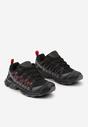 Czarno-Czerwone Płaskie Sznurowane Buty Sportowe Sneakersy z Ozdobnymi Paskami Nerades