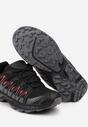 Czarno-Czerwone Płaskie Sznurowane Buty Sportowe Sneakersy z Ozdobnymi Paskami Nerades