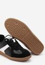 Czarno-Białe Płaskie Skórzane Sneakersy Ozdobione Przeszyciami Verietta
