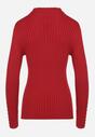 Bordowy Dopasowany Sweter Golf z Ozdobnymi Guzikami Oppanla