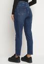 Granatowe Klasyczne Jeansy o Kroju Skinny Regular Waist Nailen