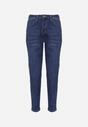 Granatowe Klasyczne Jeansy o Kroju Skinny Regular Waist Nailen