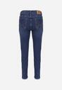 Granatowe Klasyczne Jeansy o Kroju Skinny Regular Waist Nailen