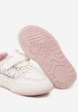 Biało-Różowe Buty Sportowe Sneakersy Zapinane na Rzep z Aplikacją 3D Lerinael