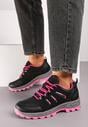 Czarne Sznurowane Buty Sportowe Sneakersy Trekkingowe z Paskami Cleirae