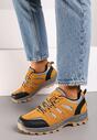 Brązowe Sznurowane Buty Sportowe Sneakersy Trekkingowe z Paskami Cleirae