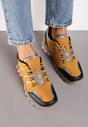 Brązowe Sznurowane Buty Sportowe Sneakersy Trekkingowe z Paskami Cleirae