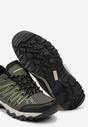 Ciemnozielone Sznurowane Buty Sportowe Sneakersy z Paskami Saileen