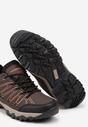 Brązowe Sznurowane Buty Sportowe Sneakersy z Paskami Saileen
